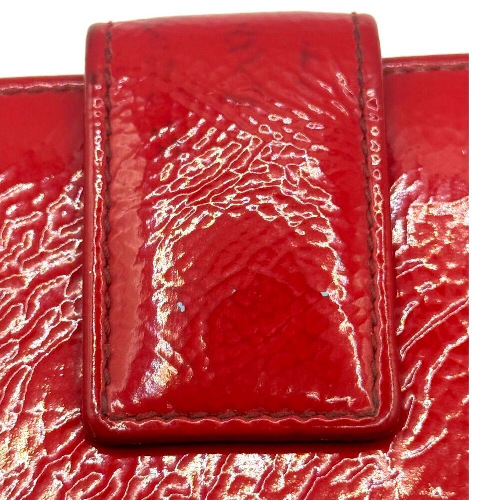 YSL Yves Saint Laurent Vintage Belle de Jour Patent Wallet WOC Red Authentic - Picture 4 of 16